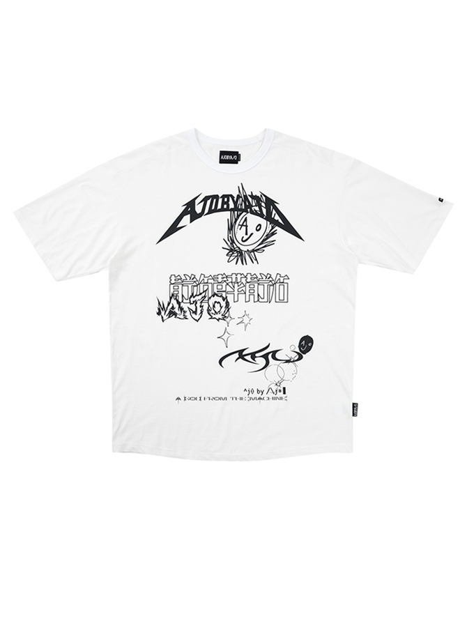 04TS25 Collage T-Shirt White
