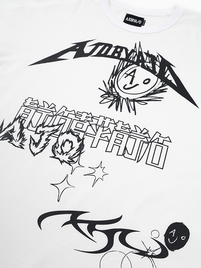 04TS25 Collage T-Shirt White