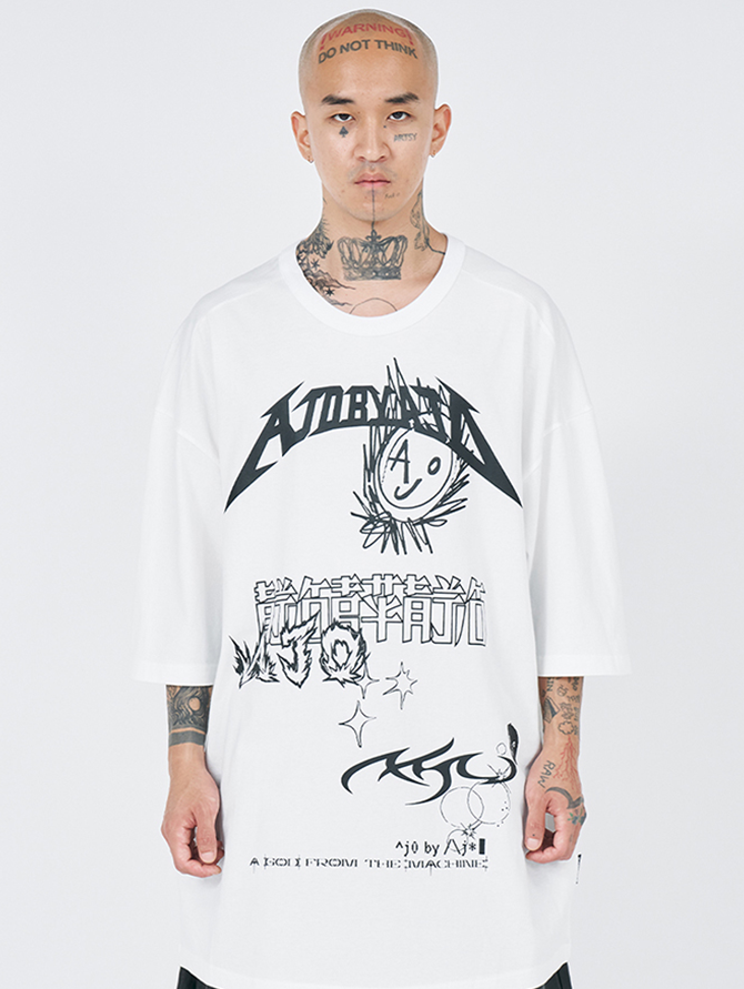 04TS25 Collage T-Shirt White
