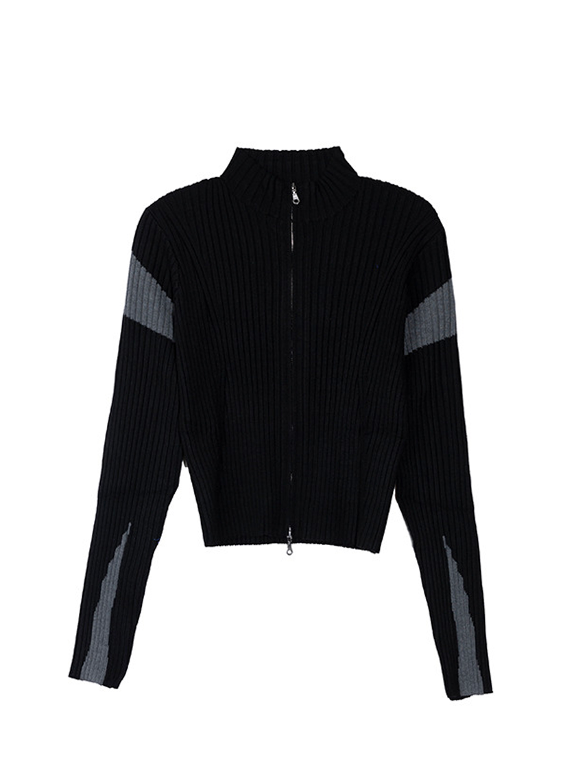 05KN04 Rib Zipper Sweater