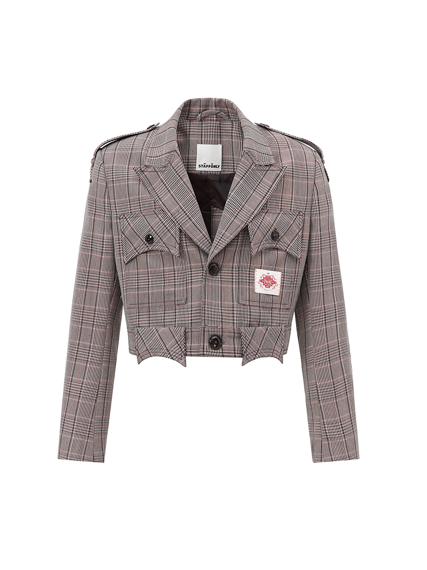 Checkered Crop Jacket