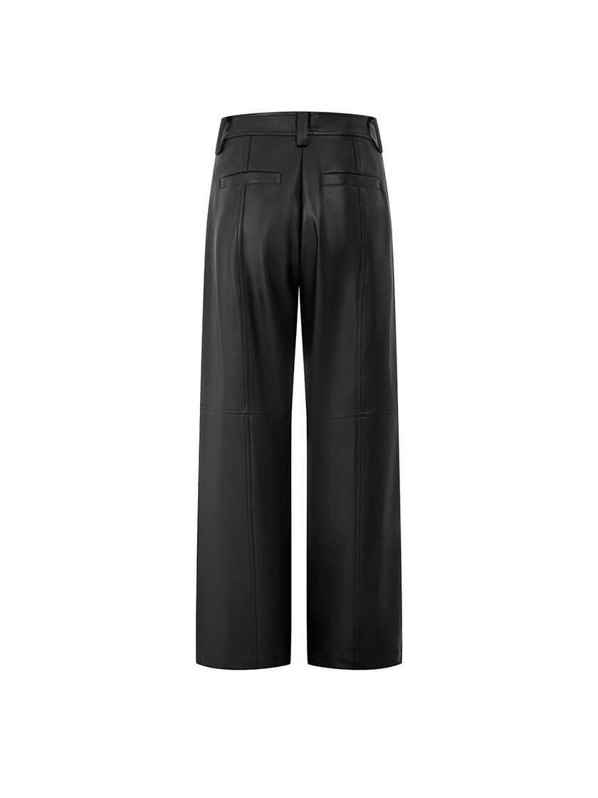 Vegan Leather Multi-Zipper Pants