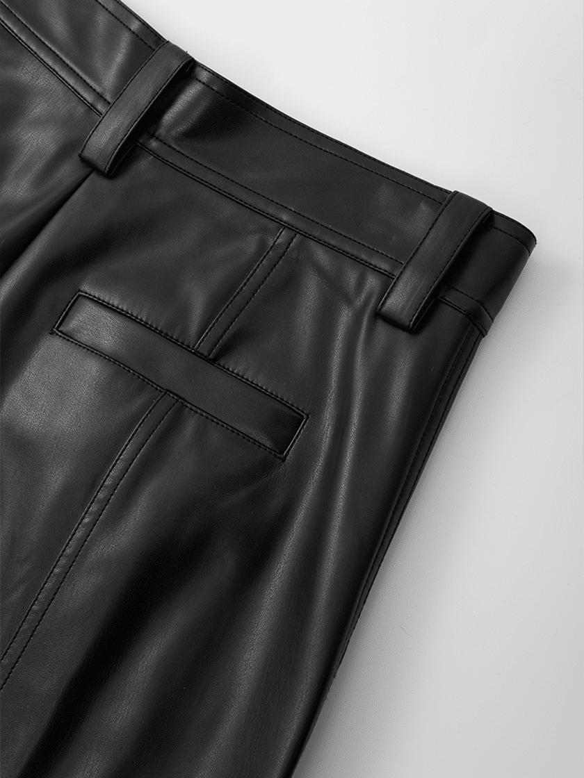 Vegan Leather Multi-Zipper Pants