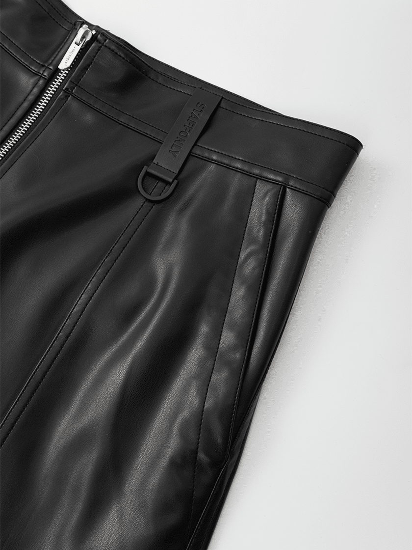Vegan Leather Multi-Zipper Pants