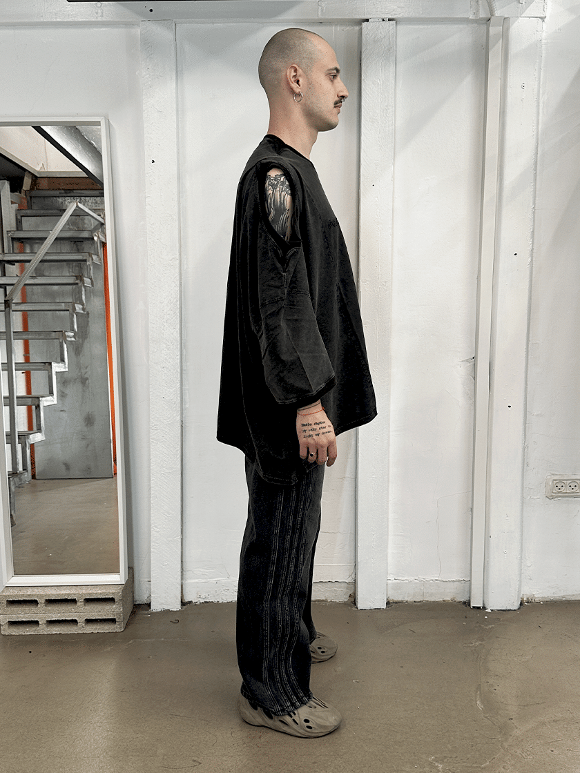 Double Belted Denim Black