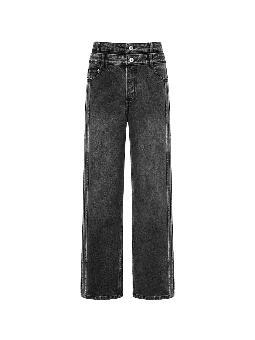 Double Belted Denim Black