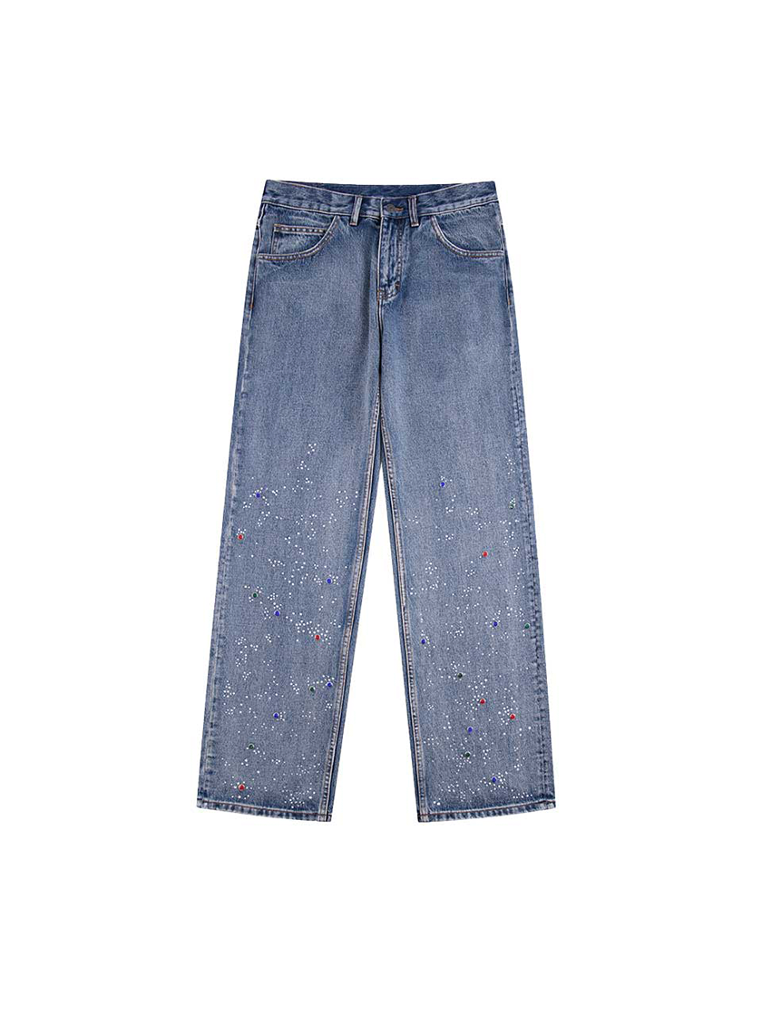 Rhinestone Denim Blue