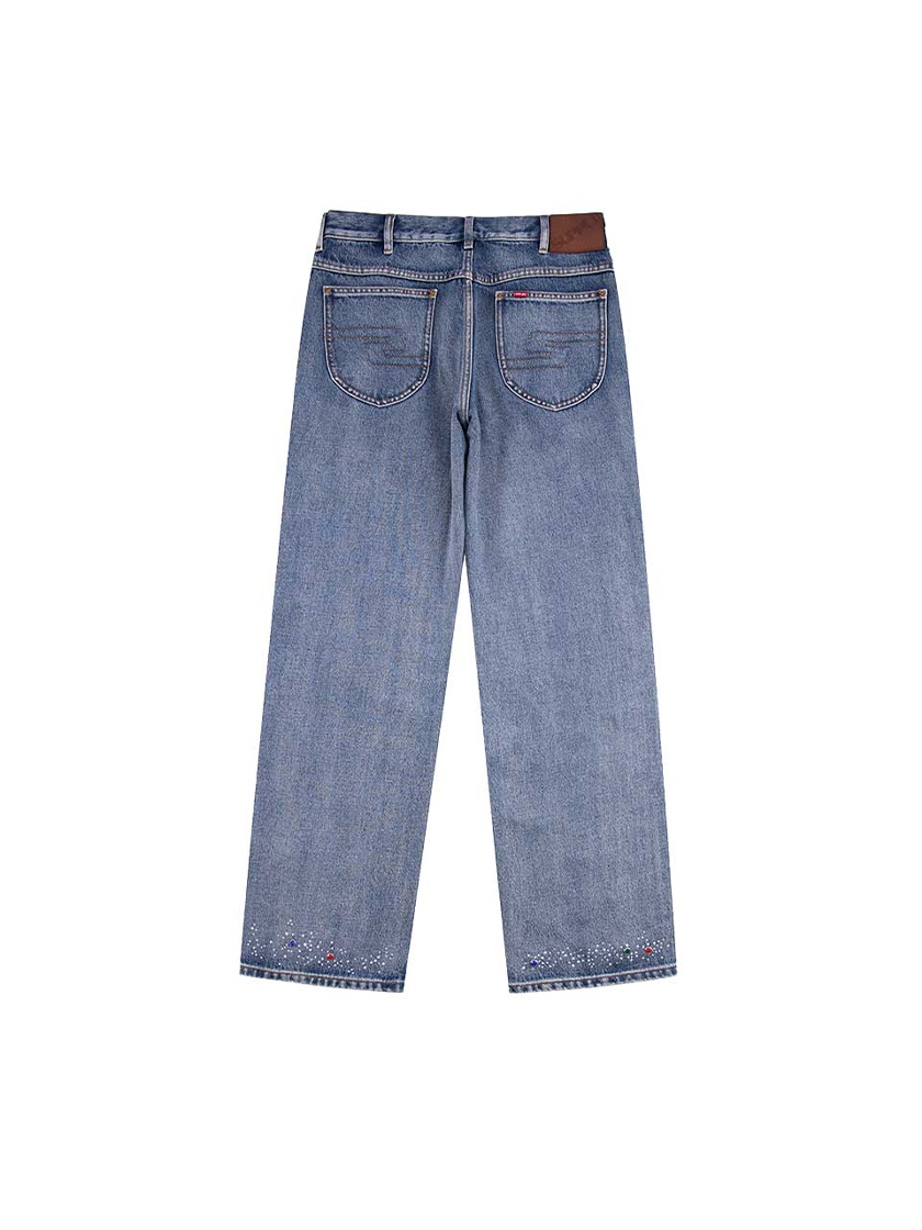 Rhinestone Denim Blue