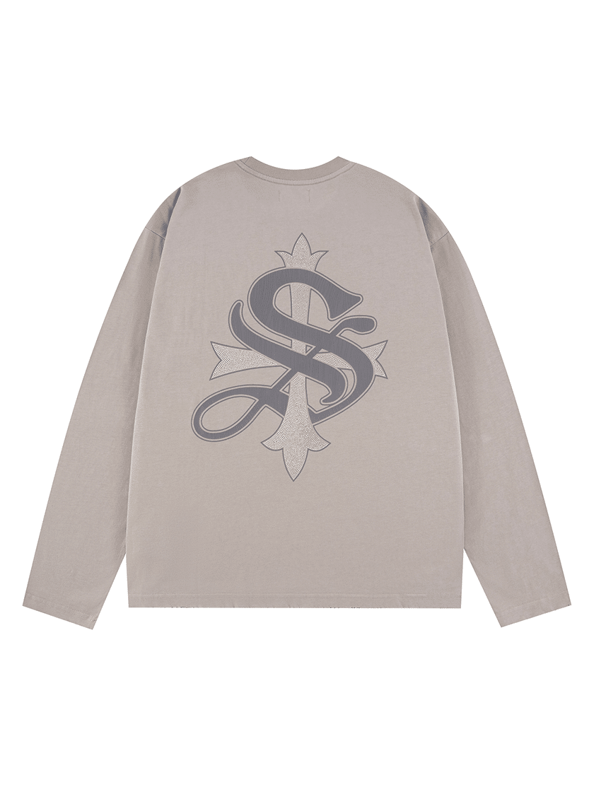 Cross L/S Tee Beige