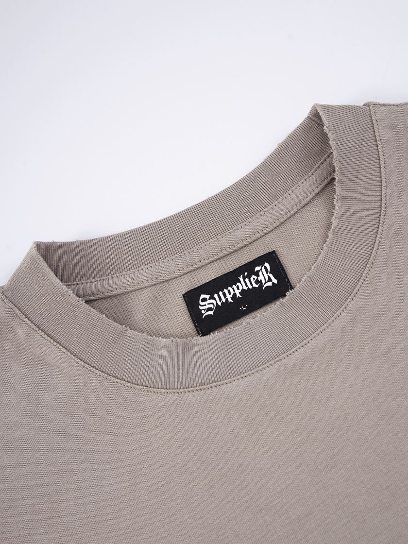 Cross L/S Tee Beige