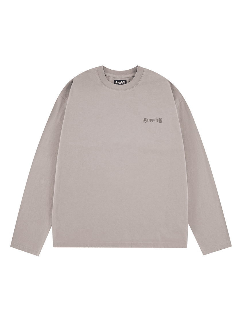 Cross L/S Tee Beige