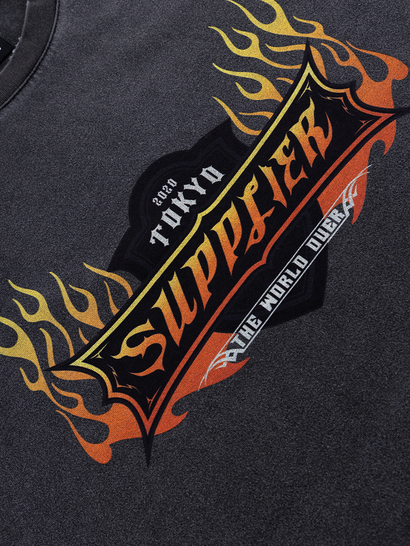 Burning Logo Tee Black