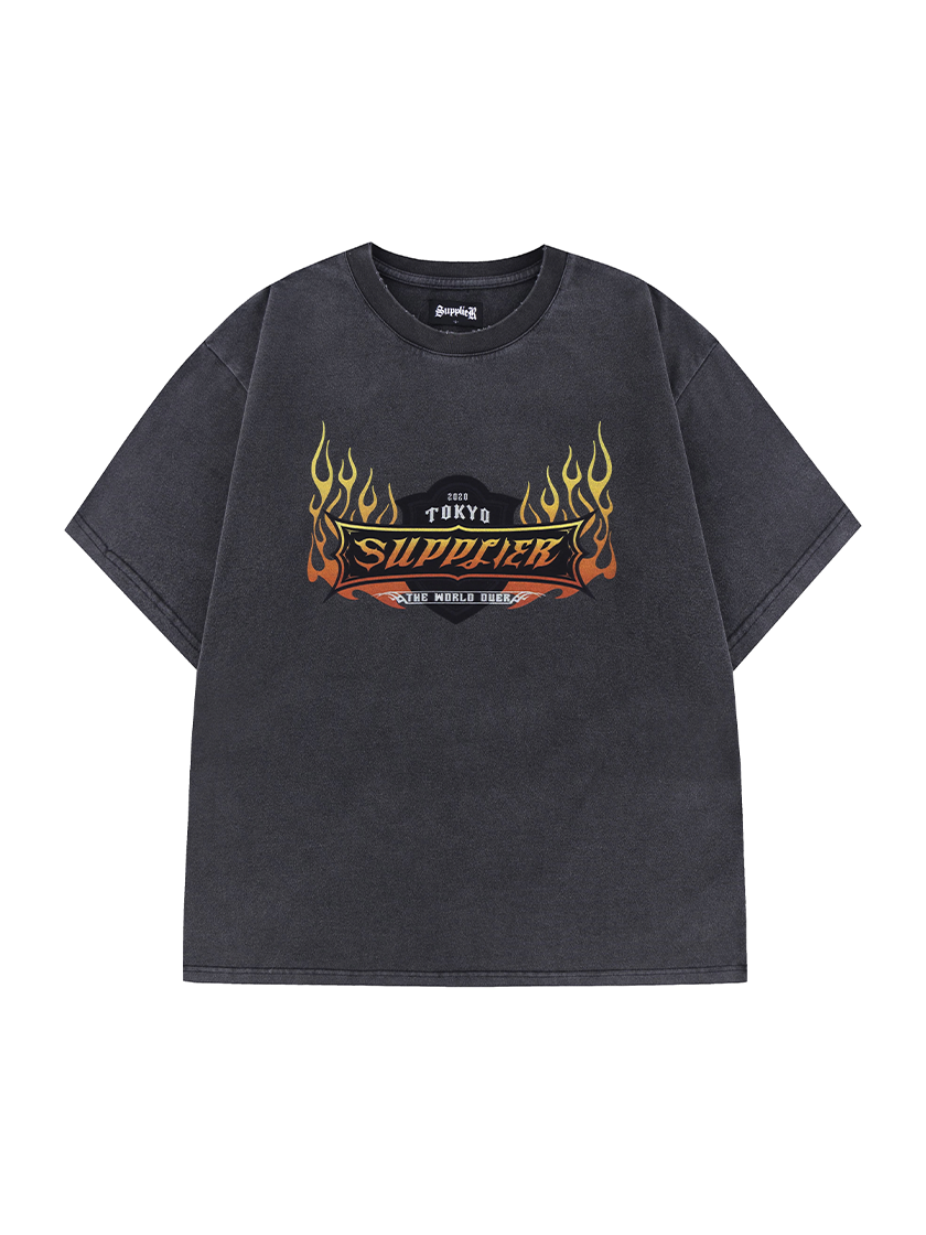 Burning Logo Tee Black