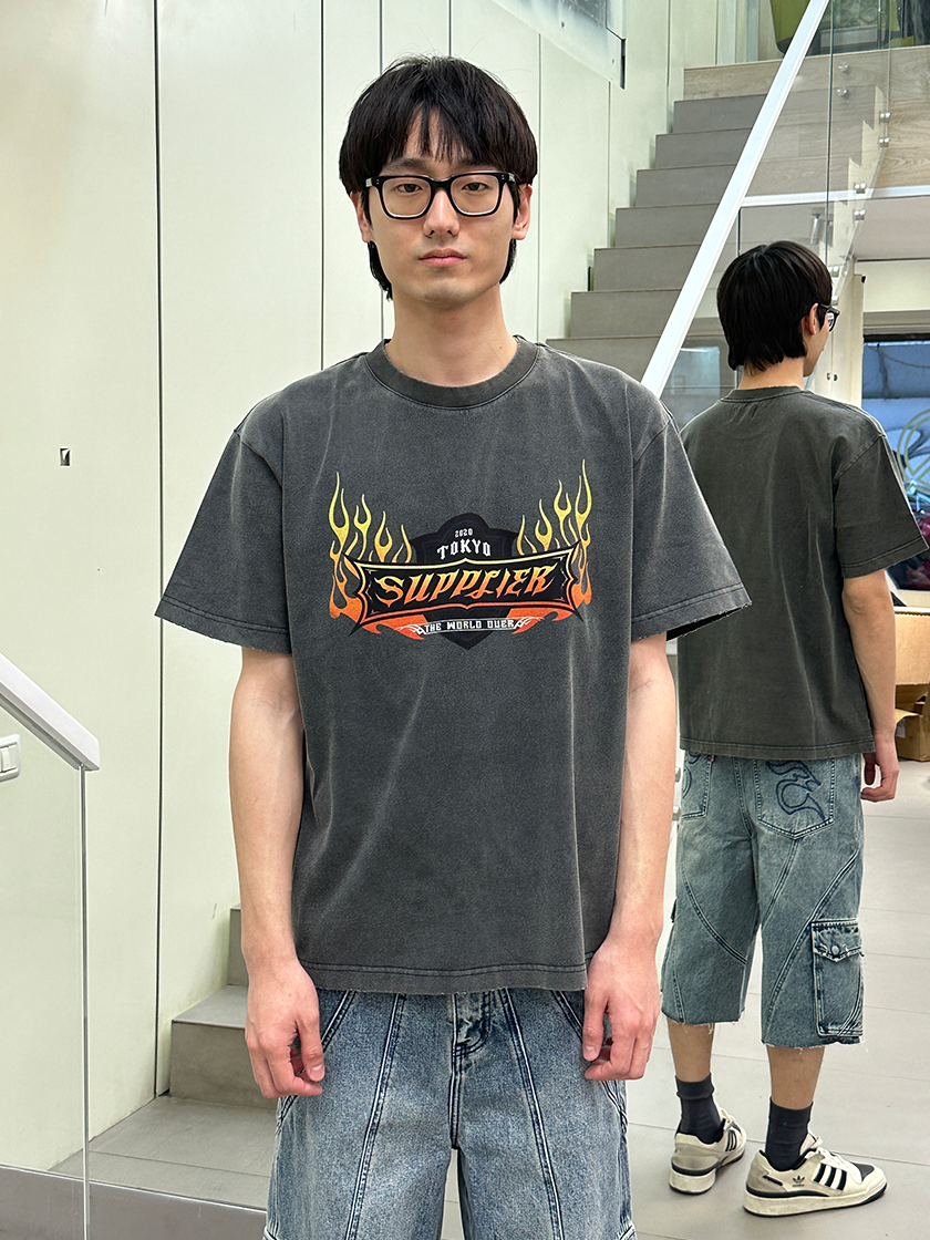 Burning Logo Tee Black