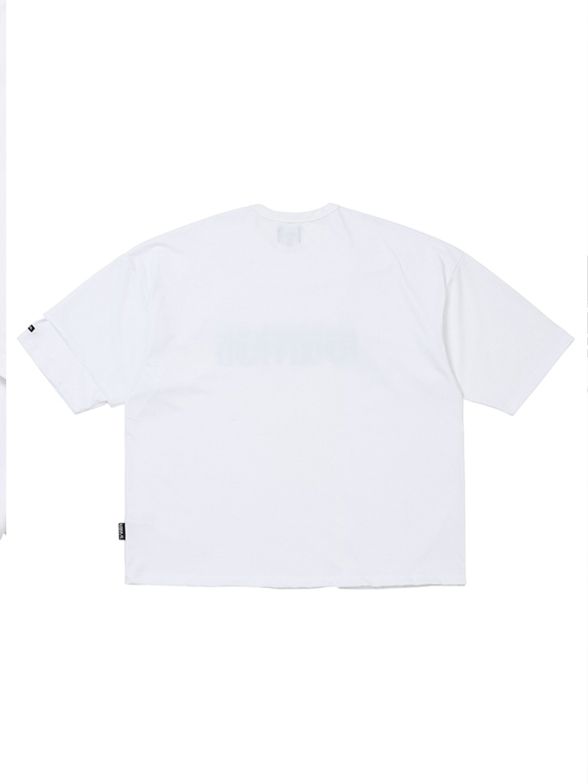 08TS13 Oversized Layered Logo Tee White