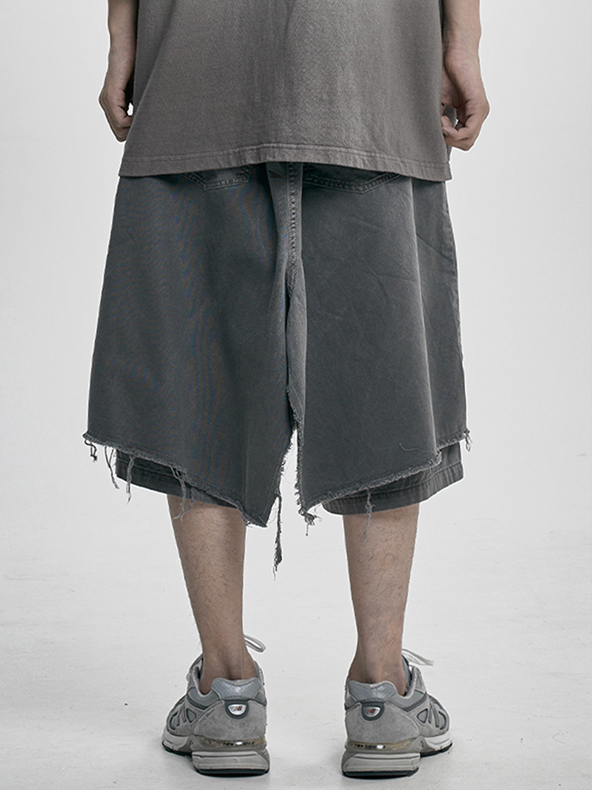 08ST08 Washed Layered Skort
