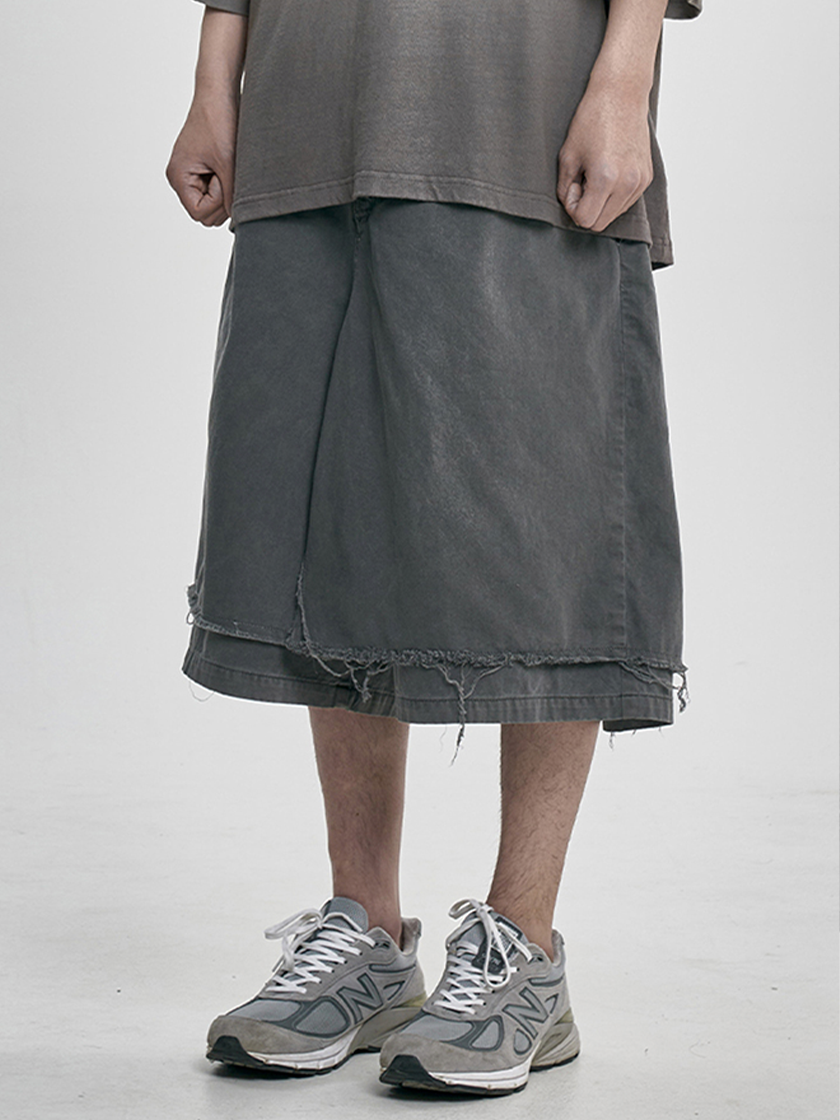 08ST08 Washed Layered Skort