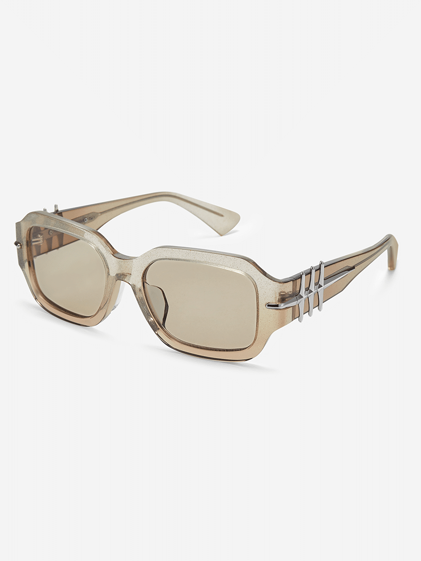 The Owner Leviathan Square Frame Sunglasses Beige