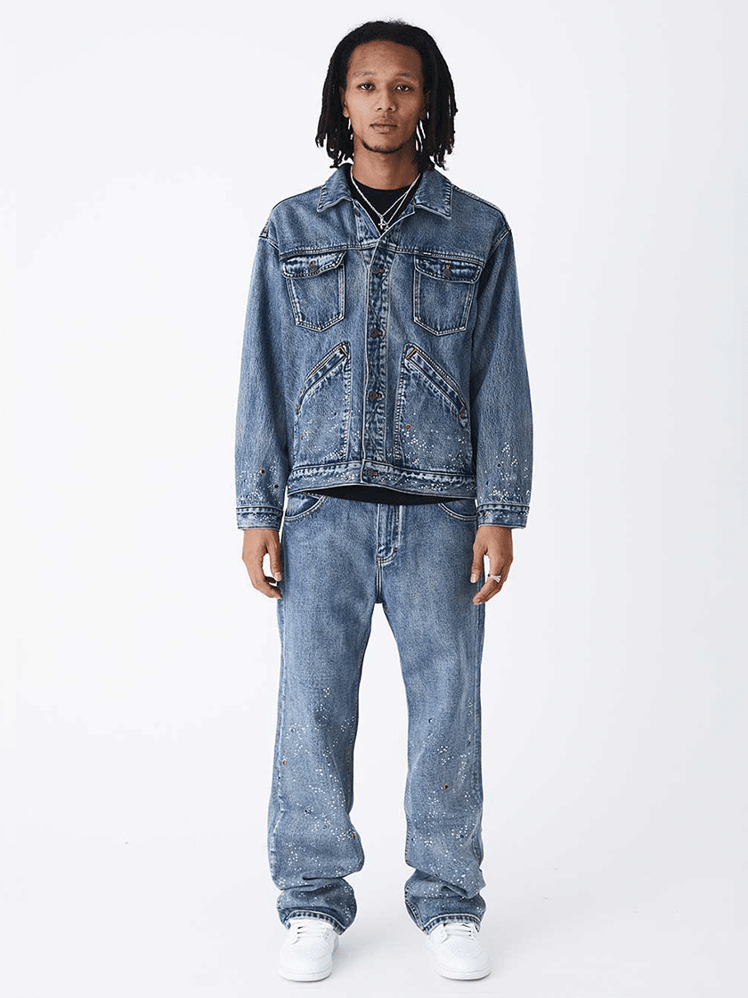 Rhinestone Denim Blue