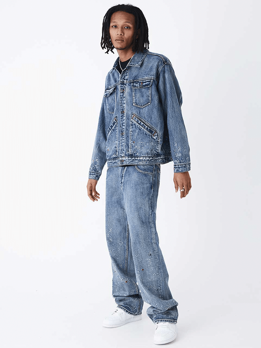 Rhinestone Denim Blue