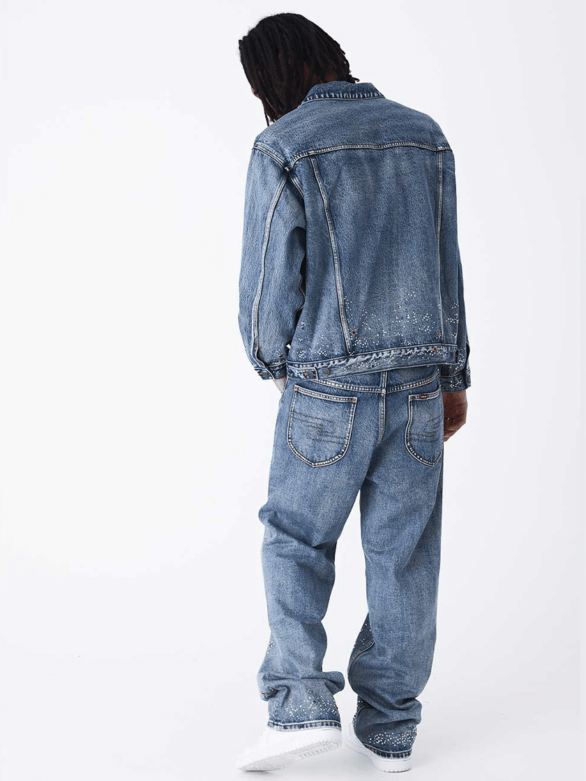 Rhinestone Denim Blue