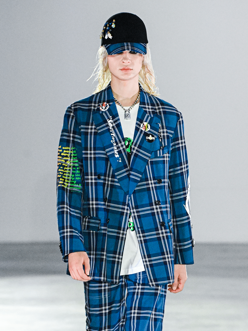 Tailored Tartan Jacket Blue