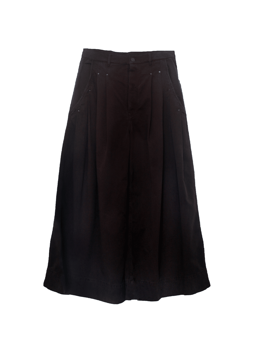 Wide-Legged Rivet Pants Burgundy