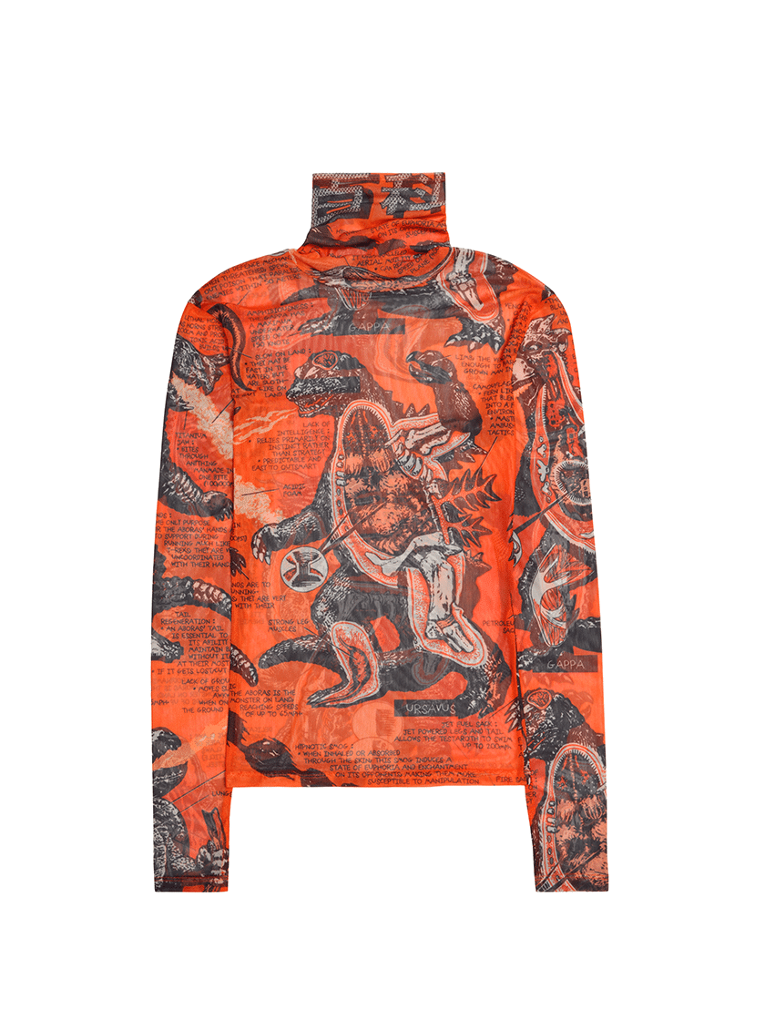 Masked Mesh Top Orange