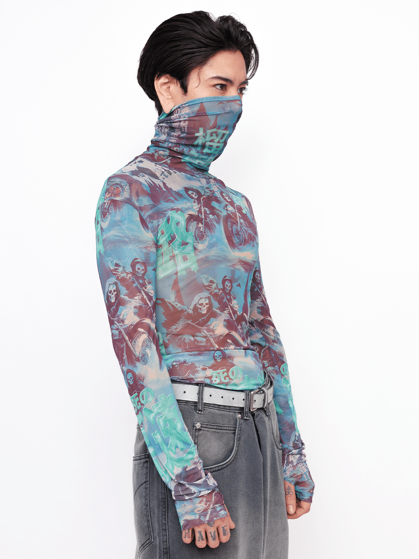 Masked Mesh Top Green