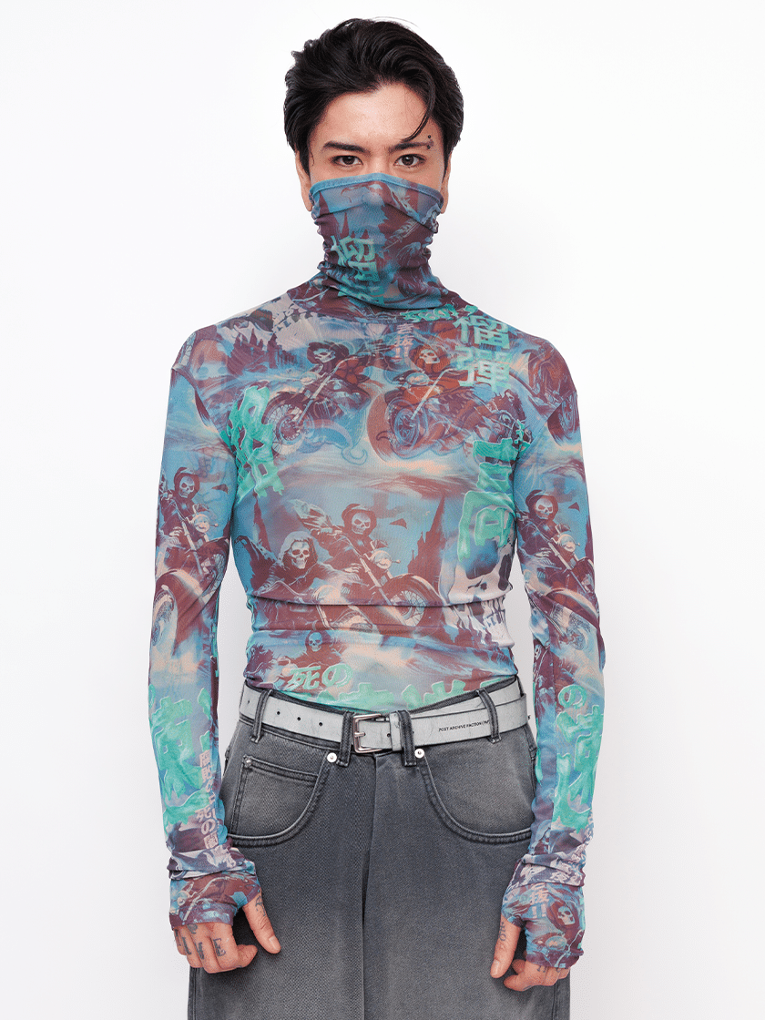 Masked Mesh Top Green