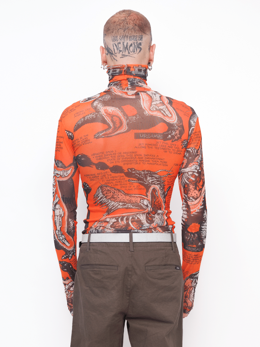 Masked Mesh Top Orange