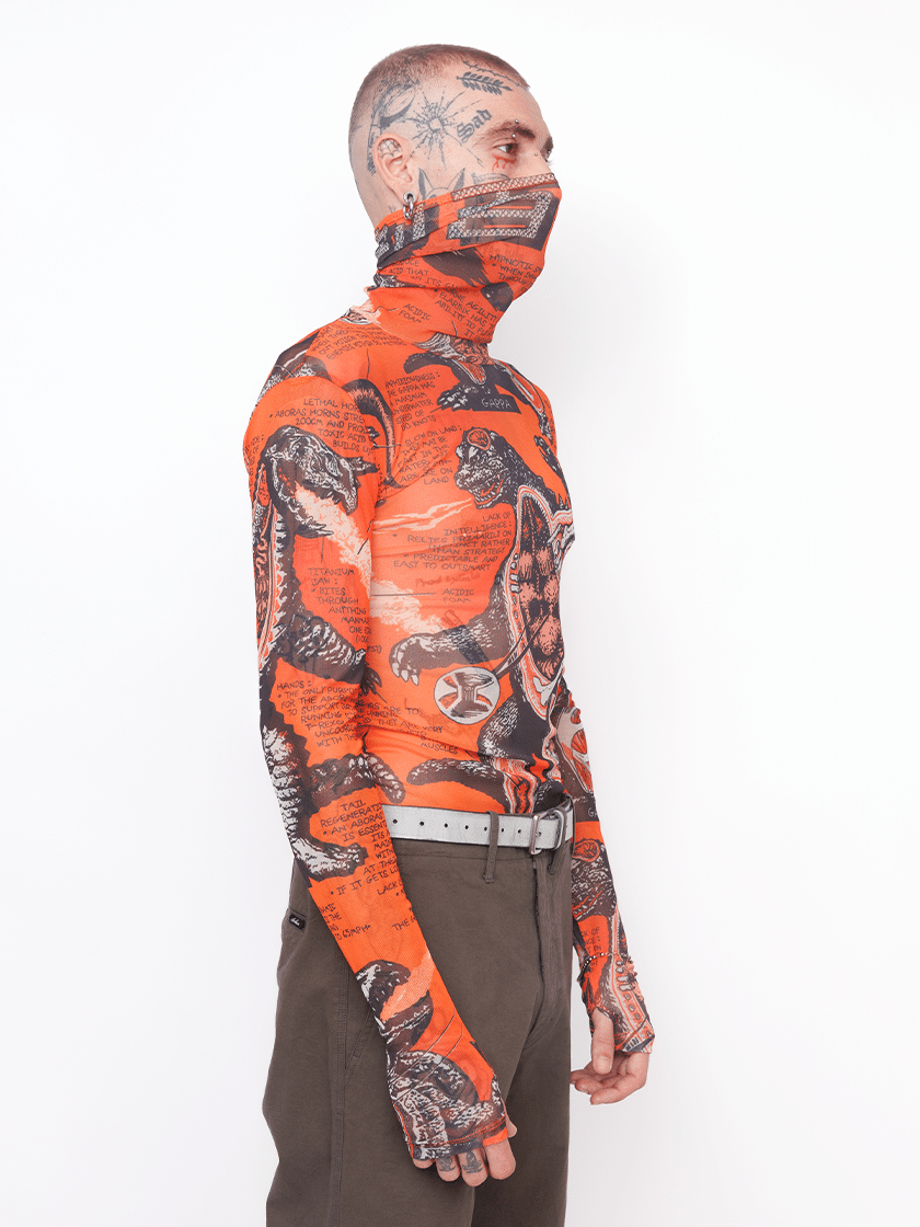 Masked Mesh Top Orange