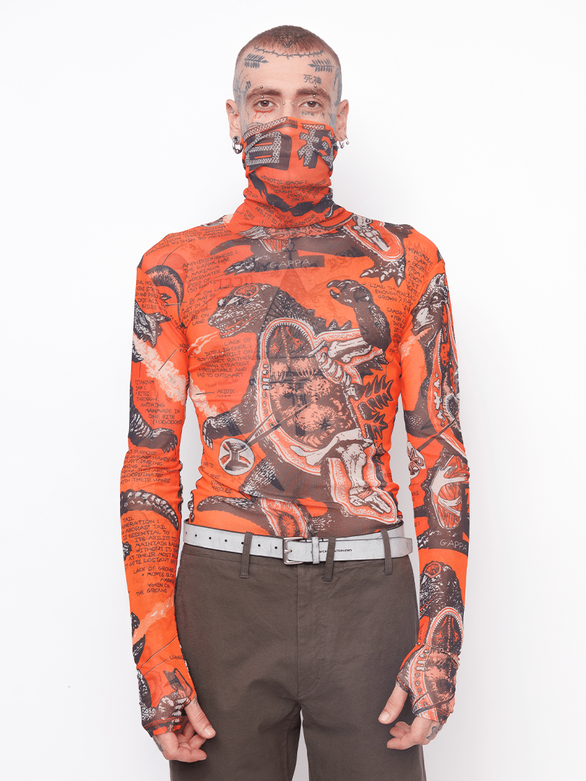 Masked Mesh Top Orange