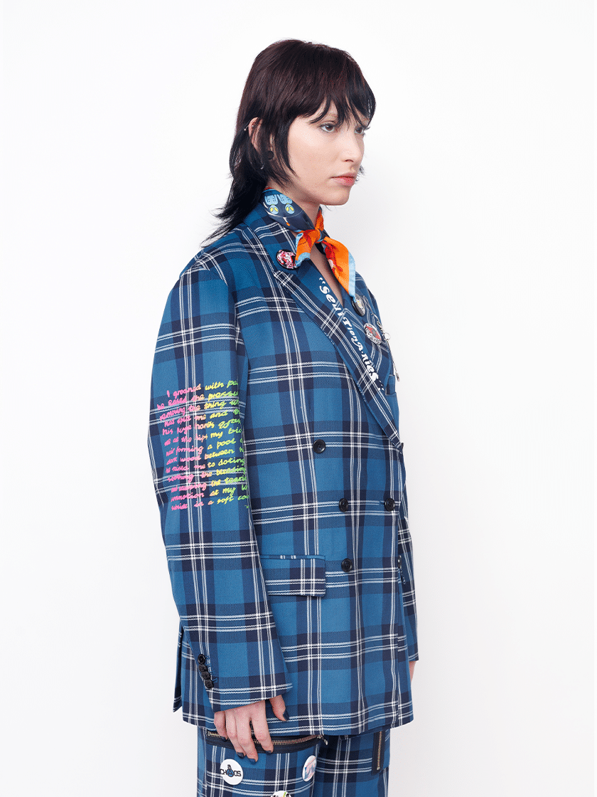 Tailored Tartan Jacket Blue