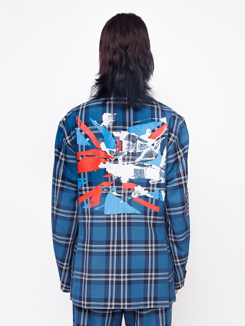 Tailored Tartan Jacket Blue