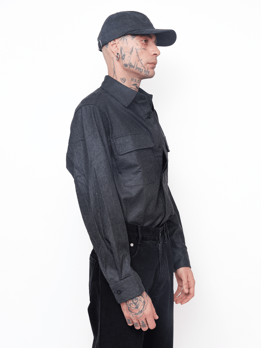 Out Pocket Woolen Shirt