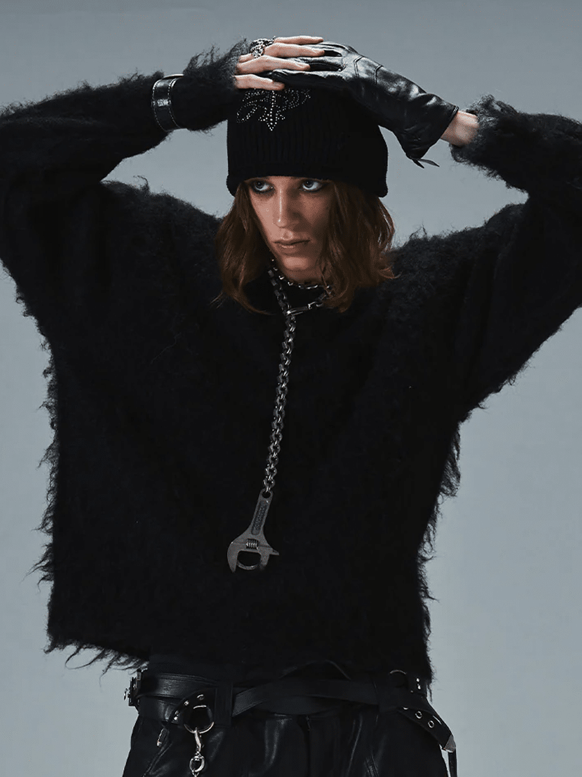 Shaggy Knit Black