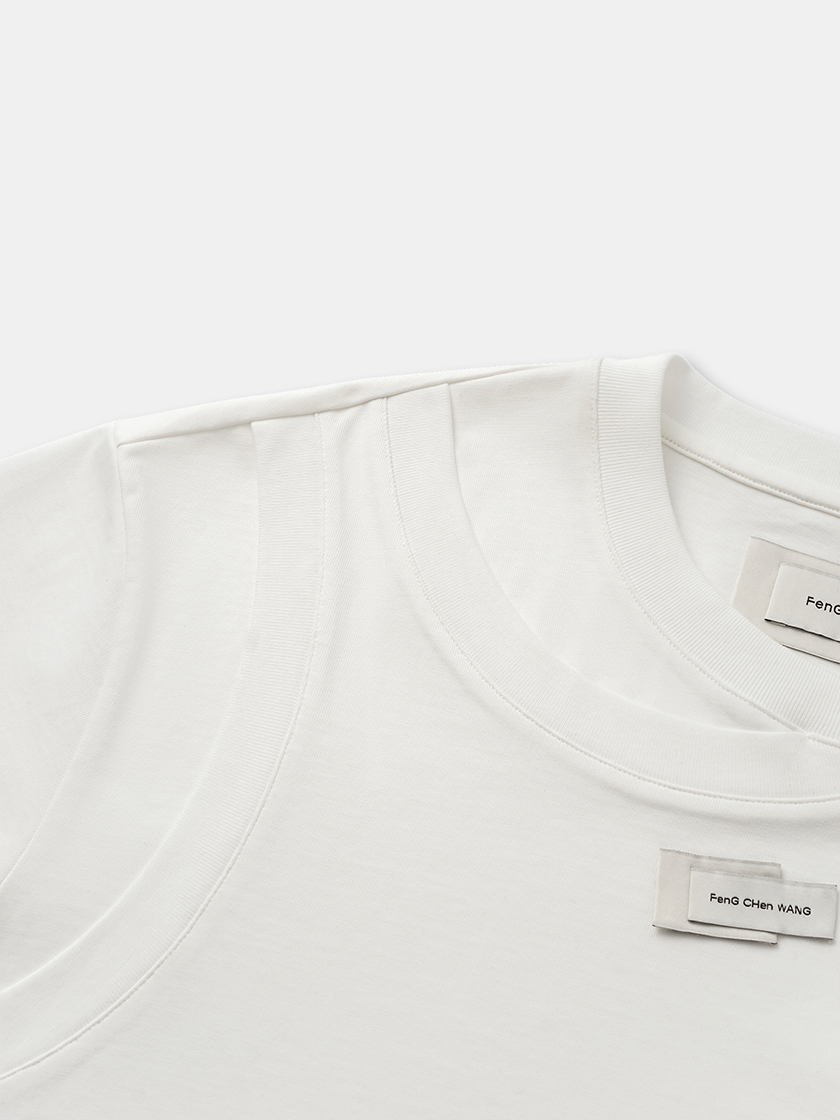 Double Collar Tee White