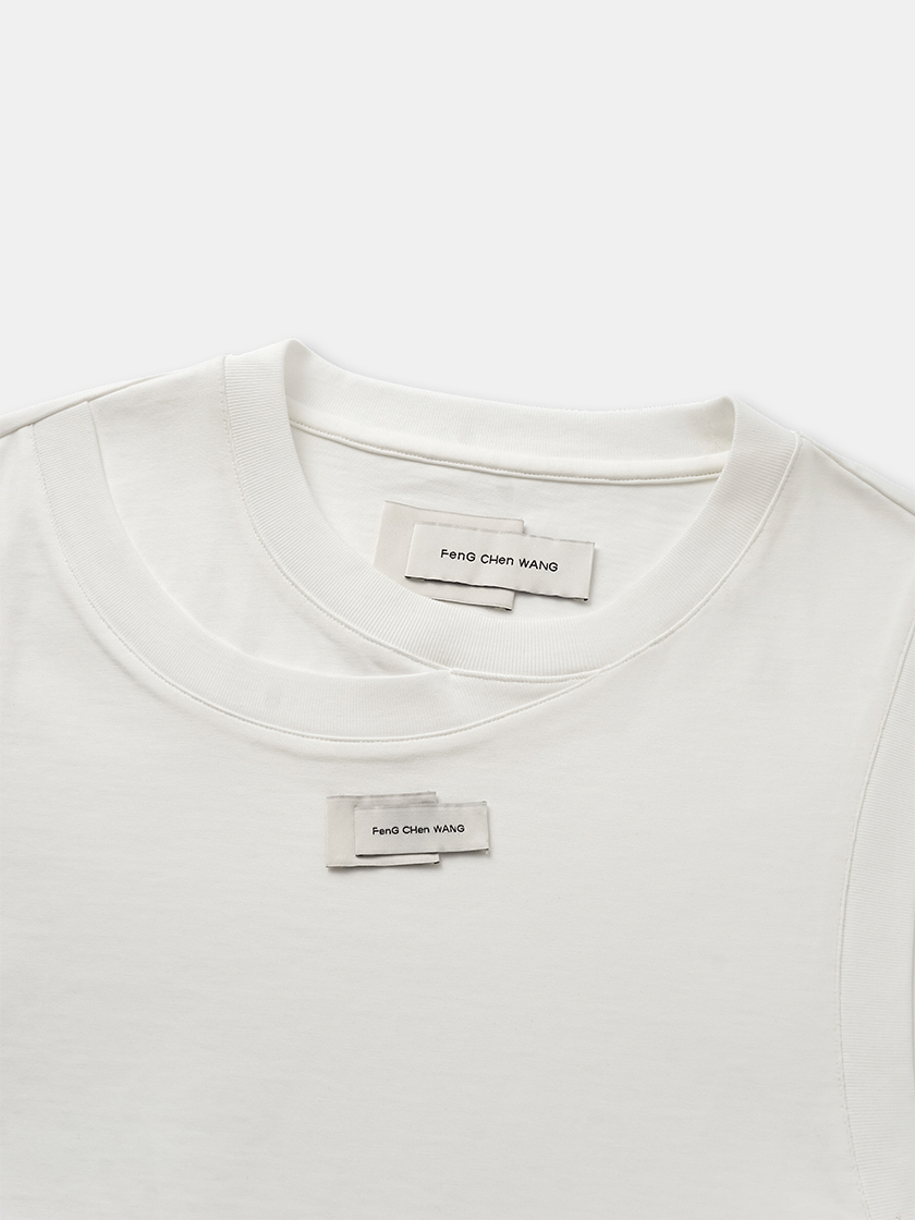 Double Collar Tee White