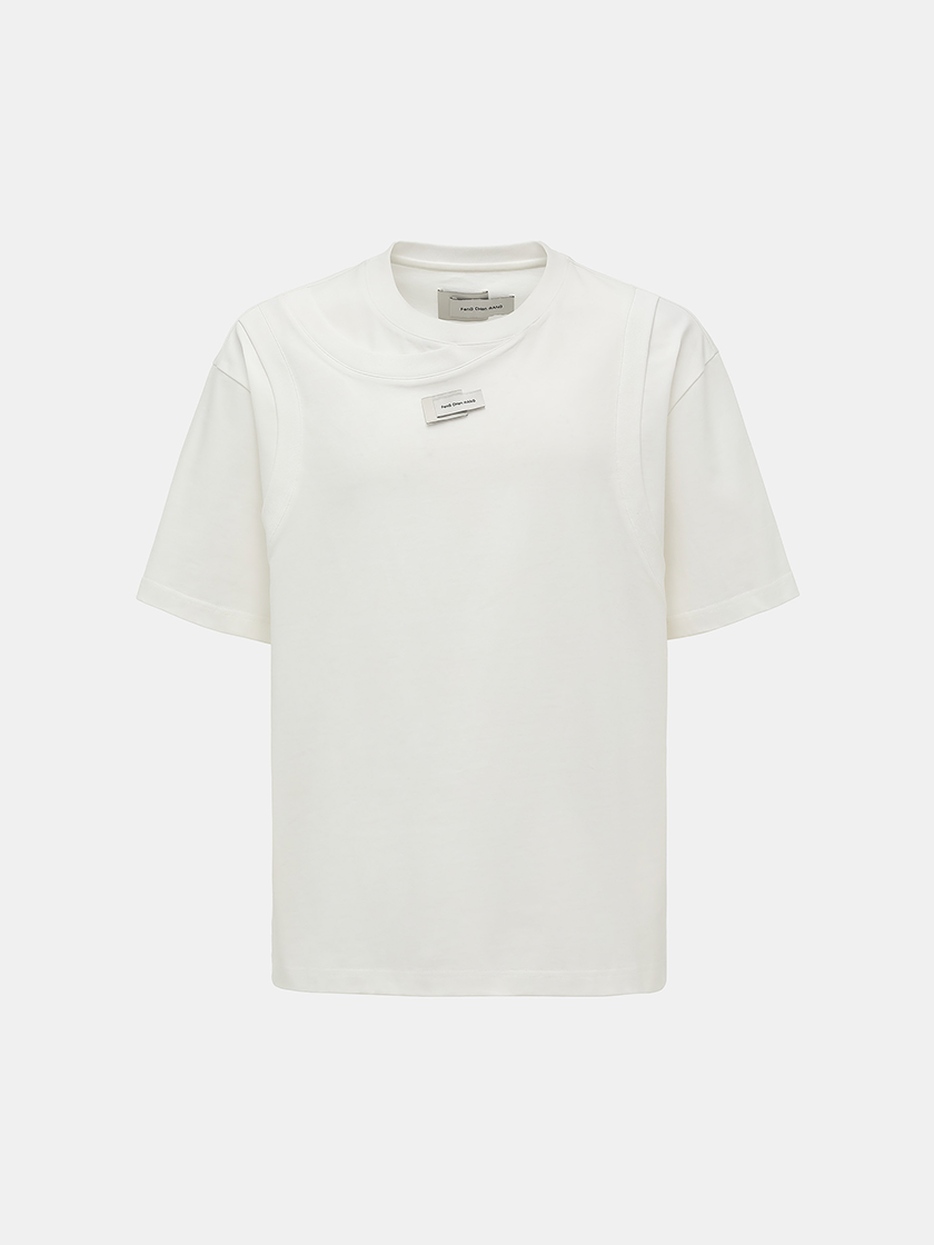 Double Collar Tee White