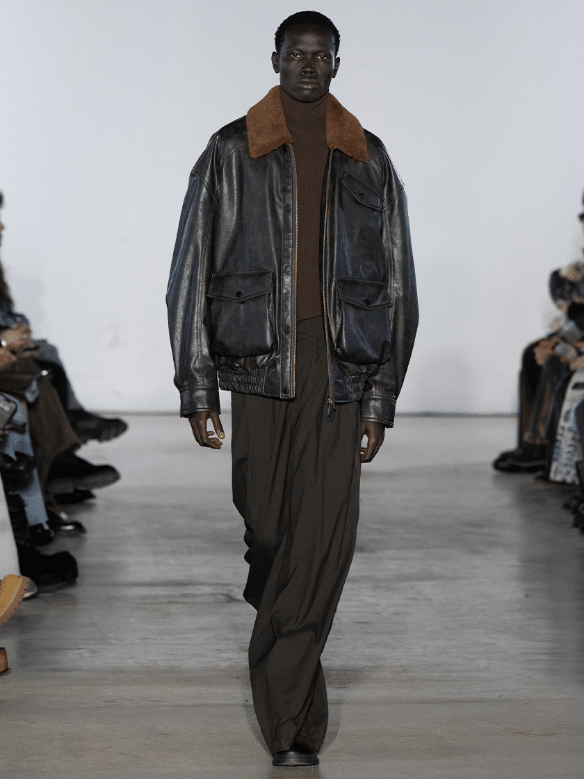 Deconstructed Wool Pants Brown
