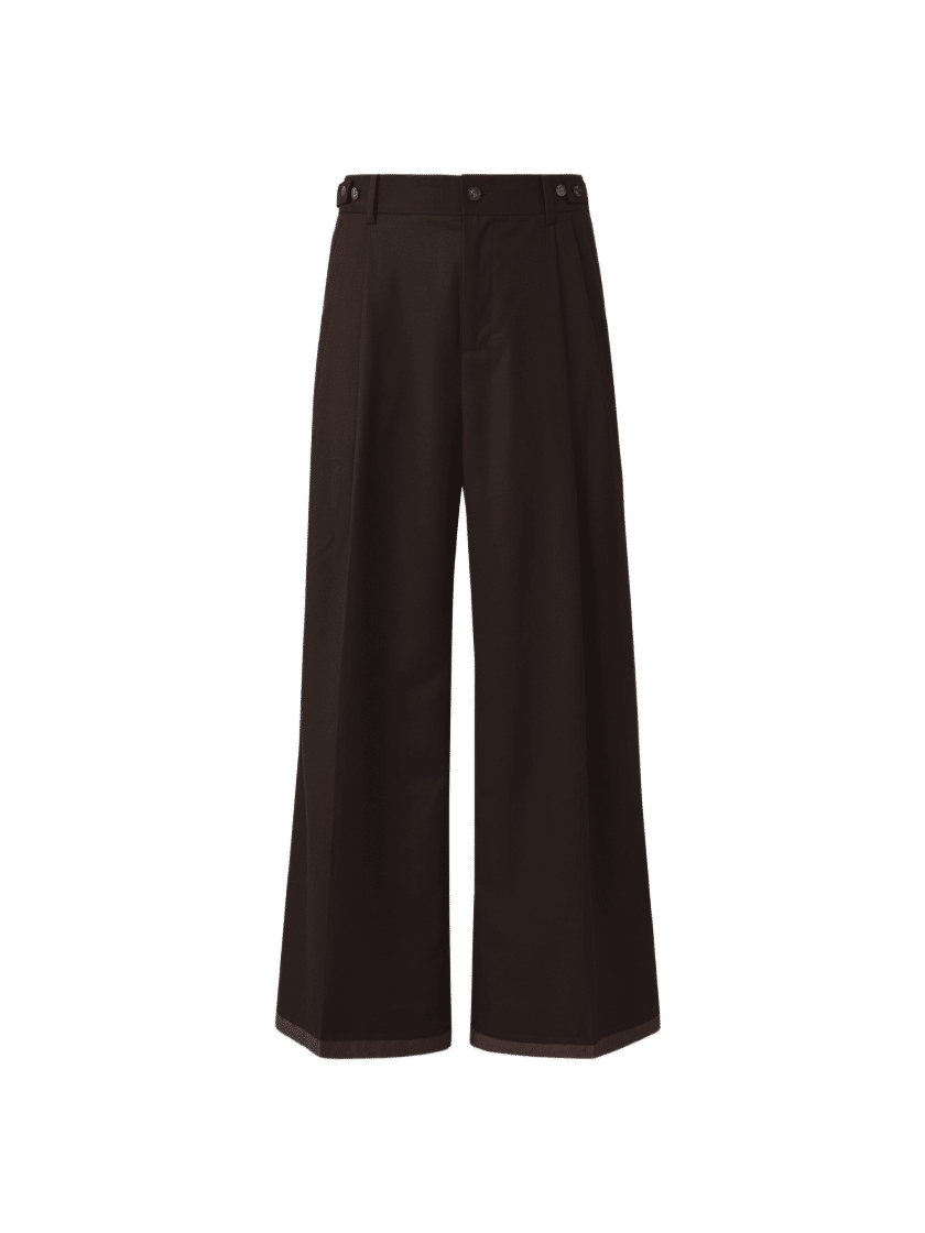 Deconstructed Wool Pants Brown