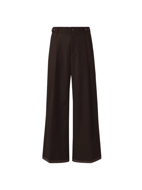 Deconstructed Wool Pants Brown