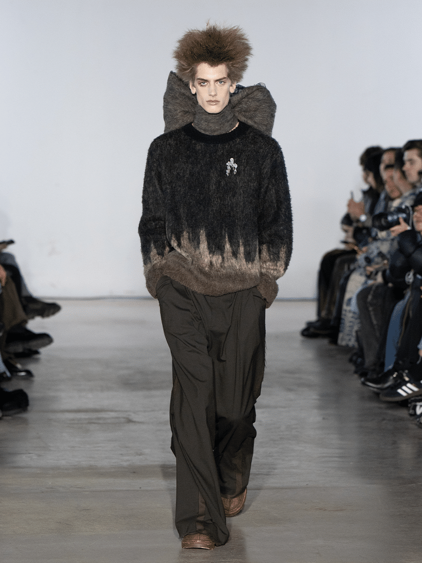 Deconstructed Wool Pants Brown