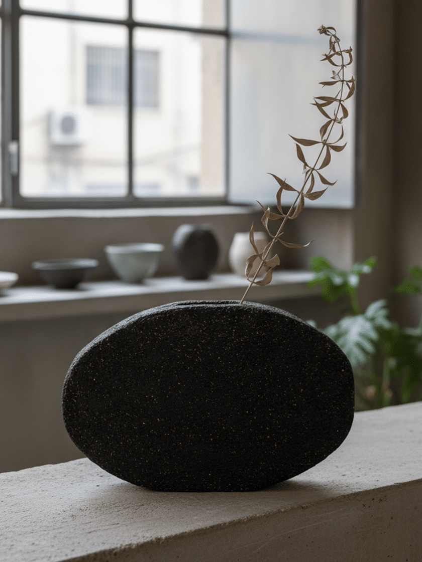 Pebble Vase Pepper Black