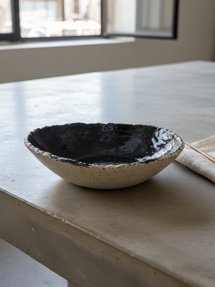 Pepper Oval Bowl Black
