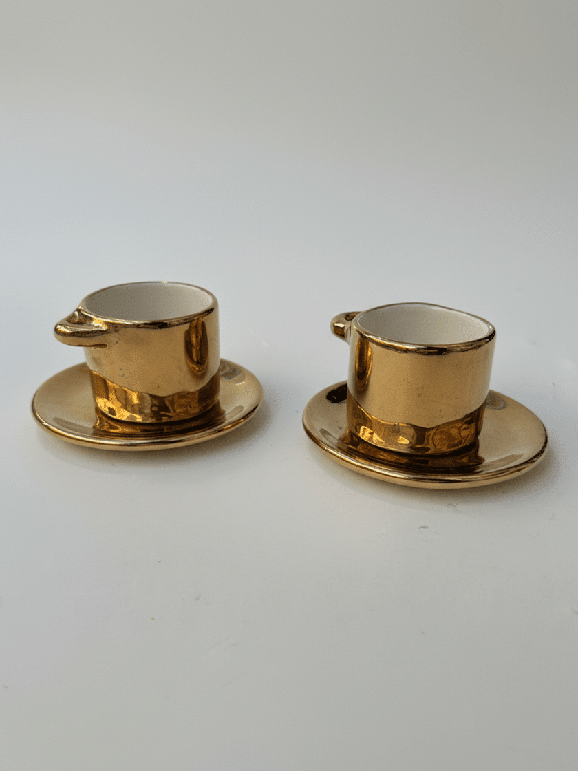 Espresso Cup and Saucer Gold