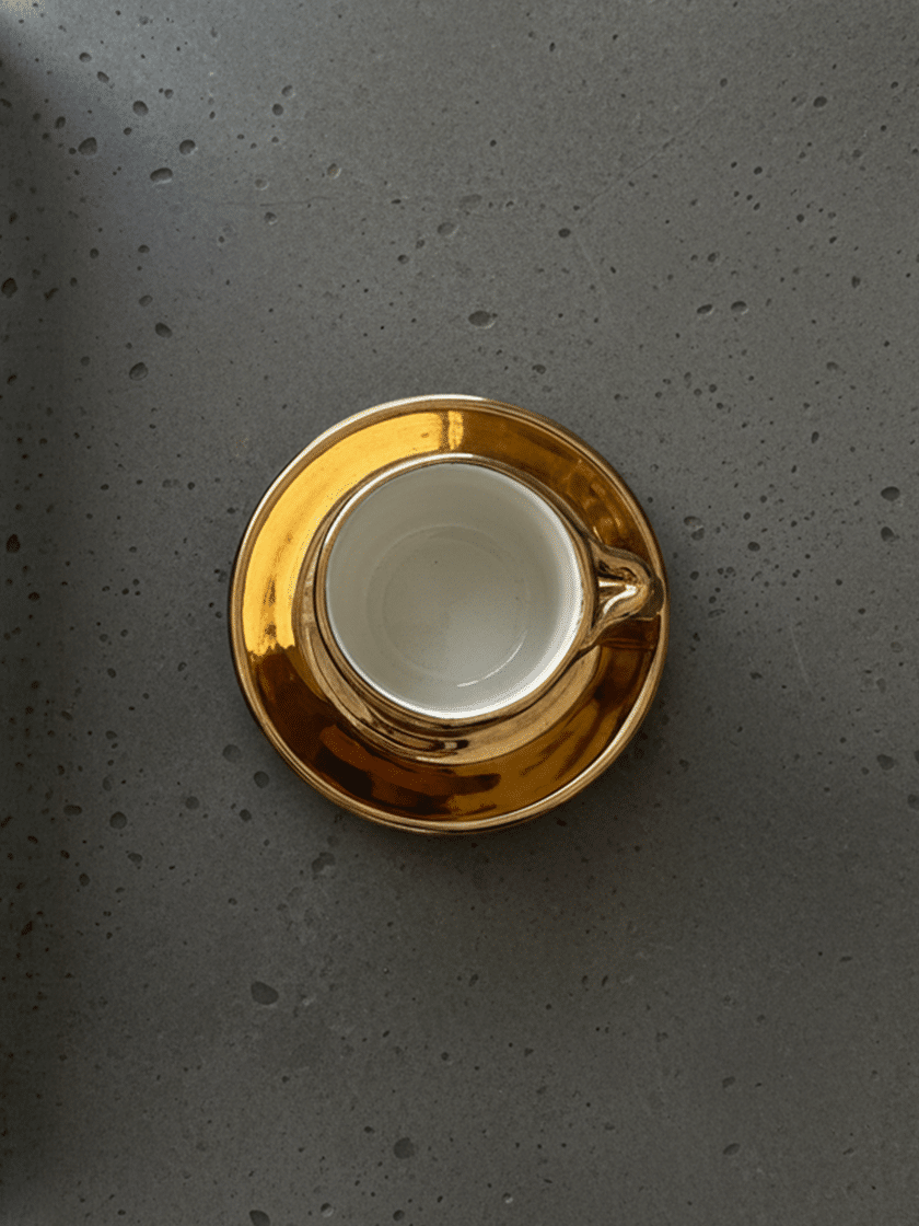 Espresso Cup and Saucer Gold