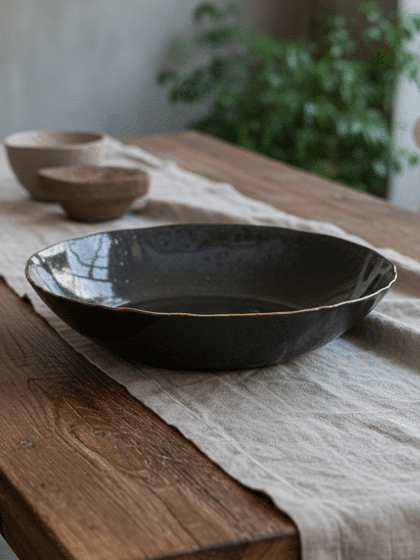 Gold Trim Large Bowl