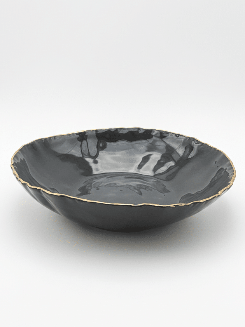 Gold Trim Large Bowl